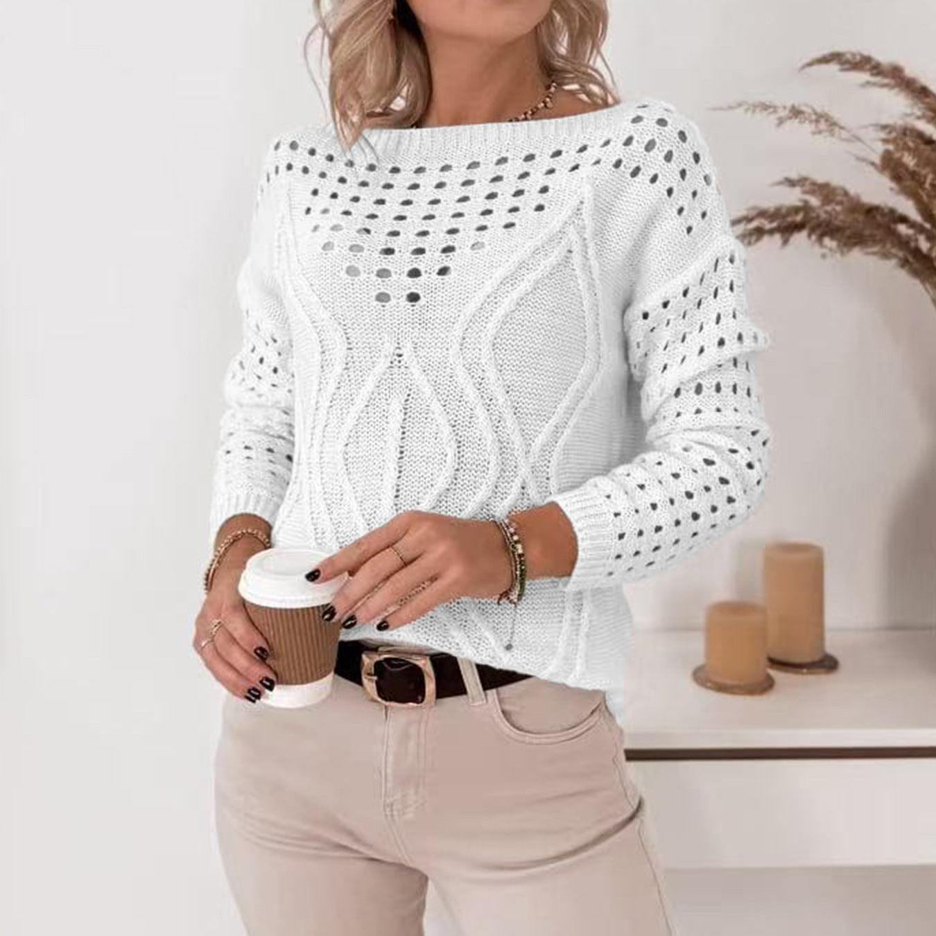 Women's Autumn Solid Color Loose-fitting Pullover Long Sweaters