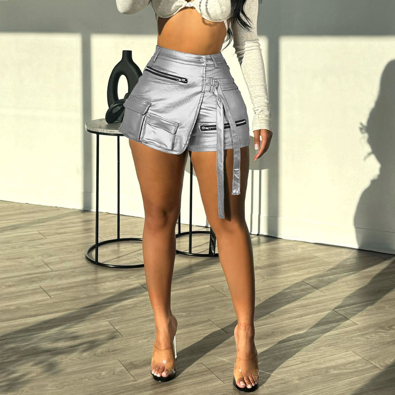 Women's Summer Elastic Irregular A- Line Shorts