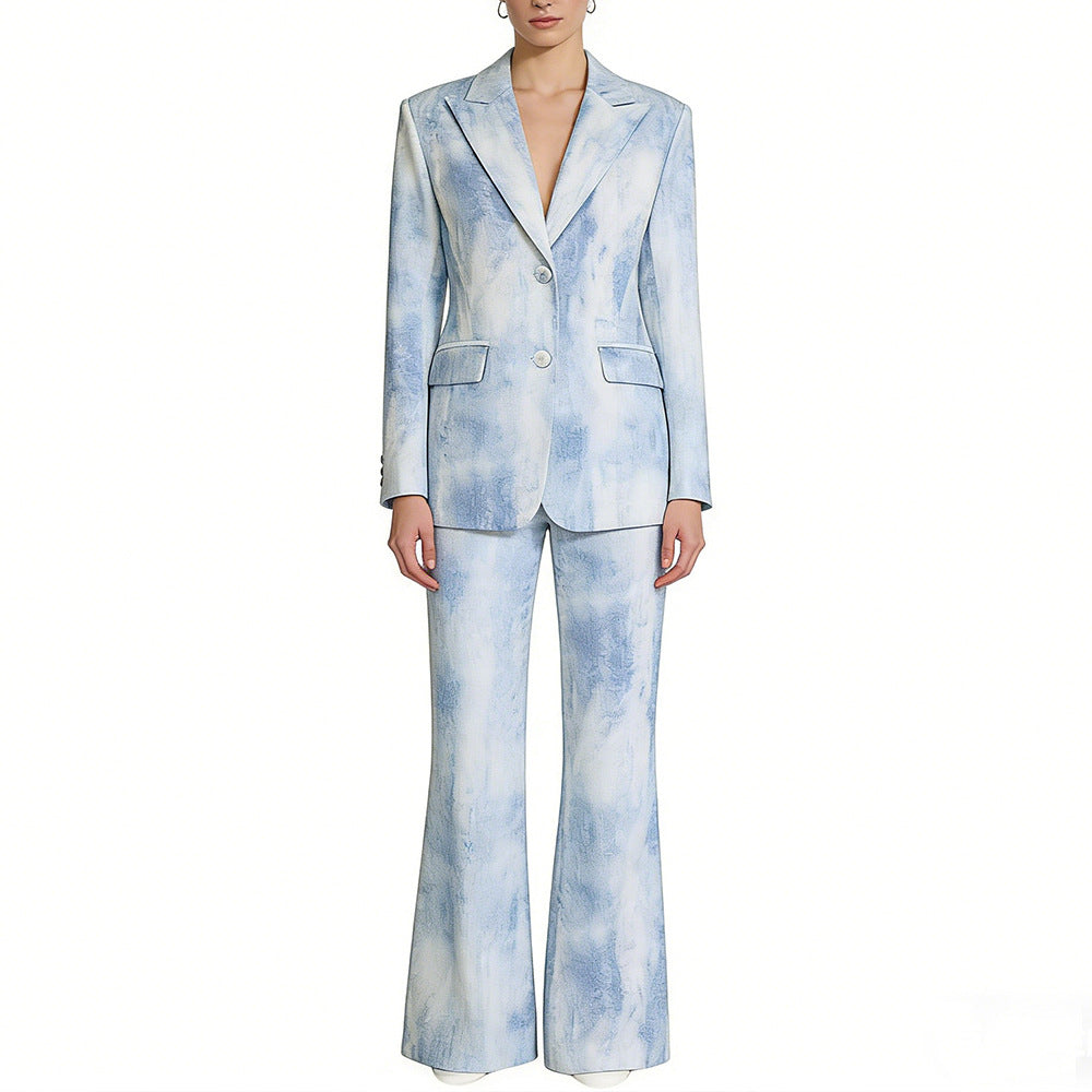 Early Spring Printed Mid-length Trousers Two-piece Fashion Casual Suit