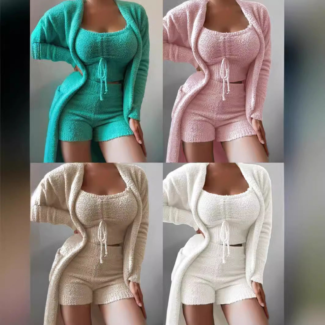 Charming Versatile Women's Winter Plush Pajamas Fashion Casual Suit