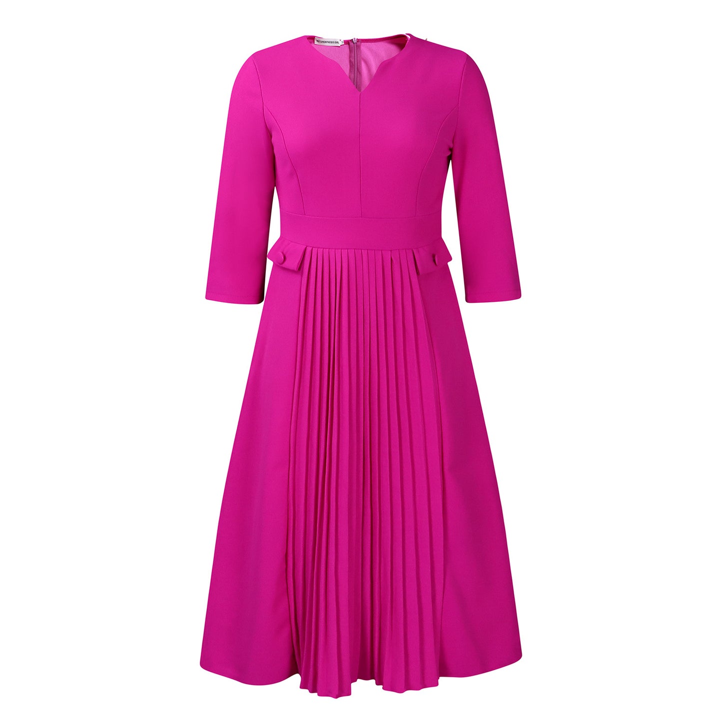 Women's Autumn Fashion Elegant Solid Color Pleated Plus Size