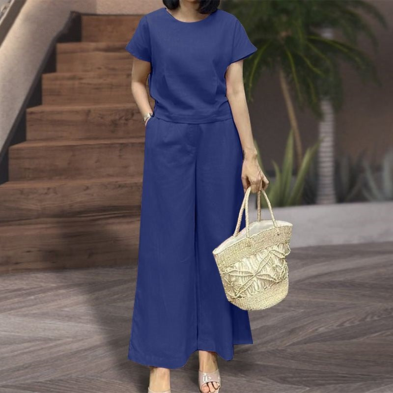 Women's Summer Two-piece Solid Color Loose Label Fashion Casual Suit