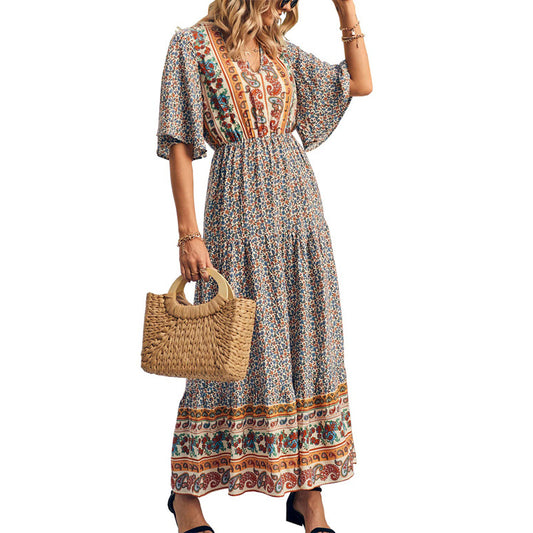Women's Summer Bohemian Dress Beach Vacation Large Dresses