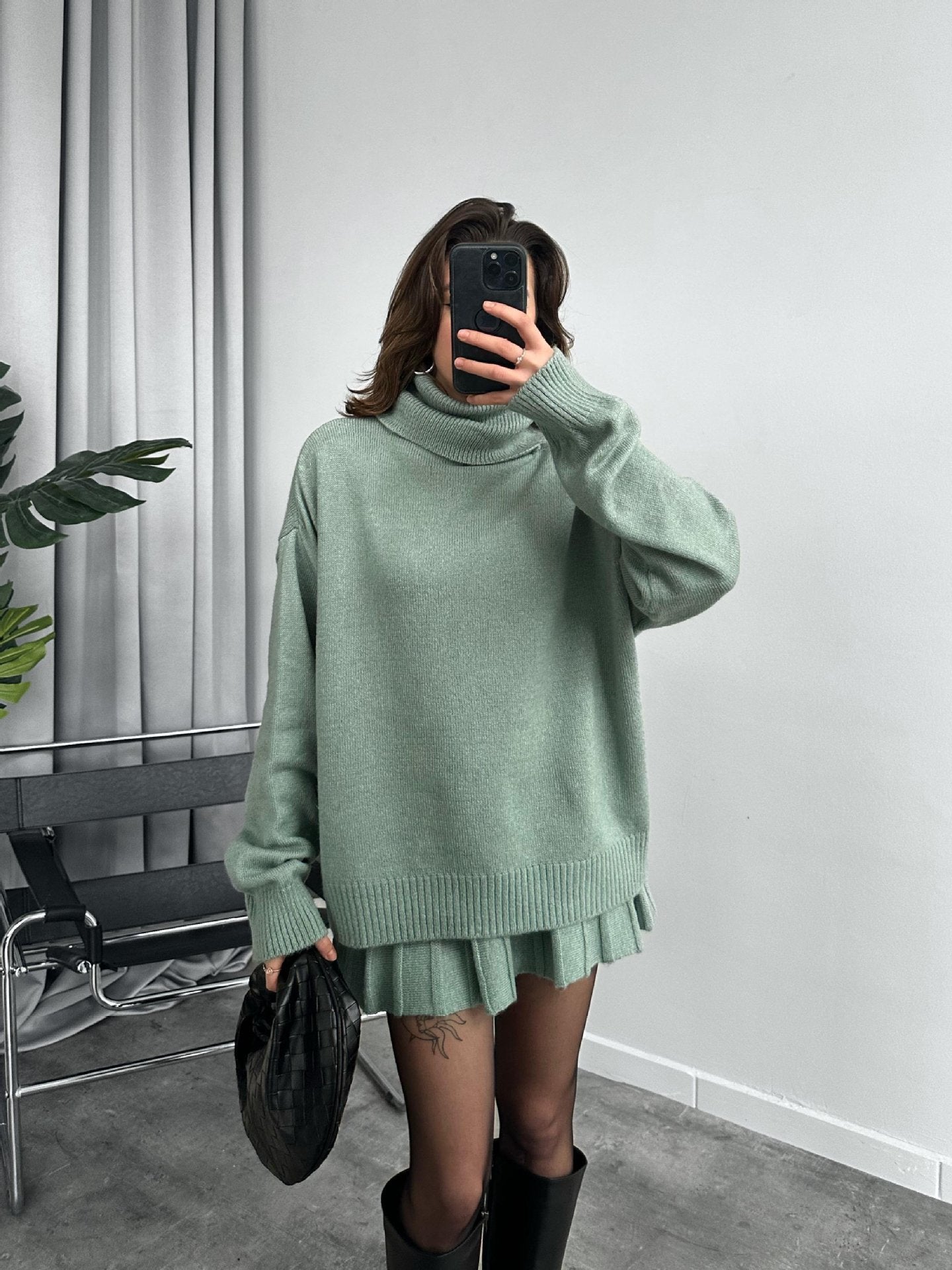 Autumn Solid Color Round Neck Loose Suits