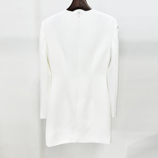 Fashion Three-dimensional Flower Bead Long Sleeve Dresses