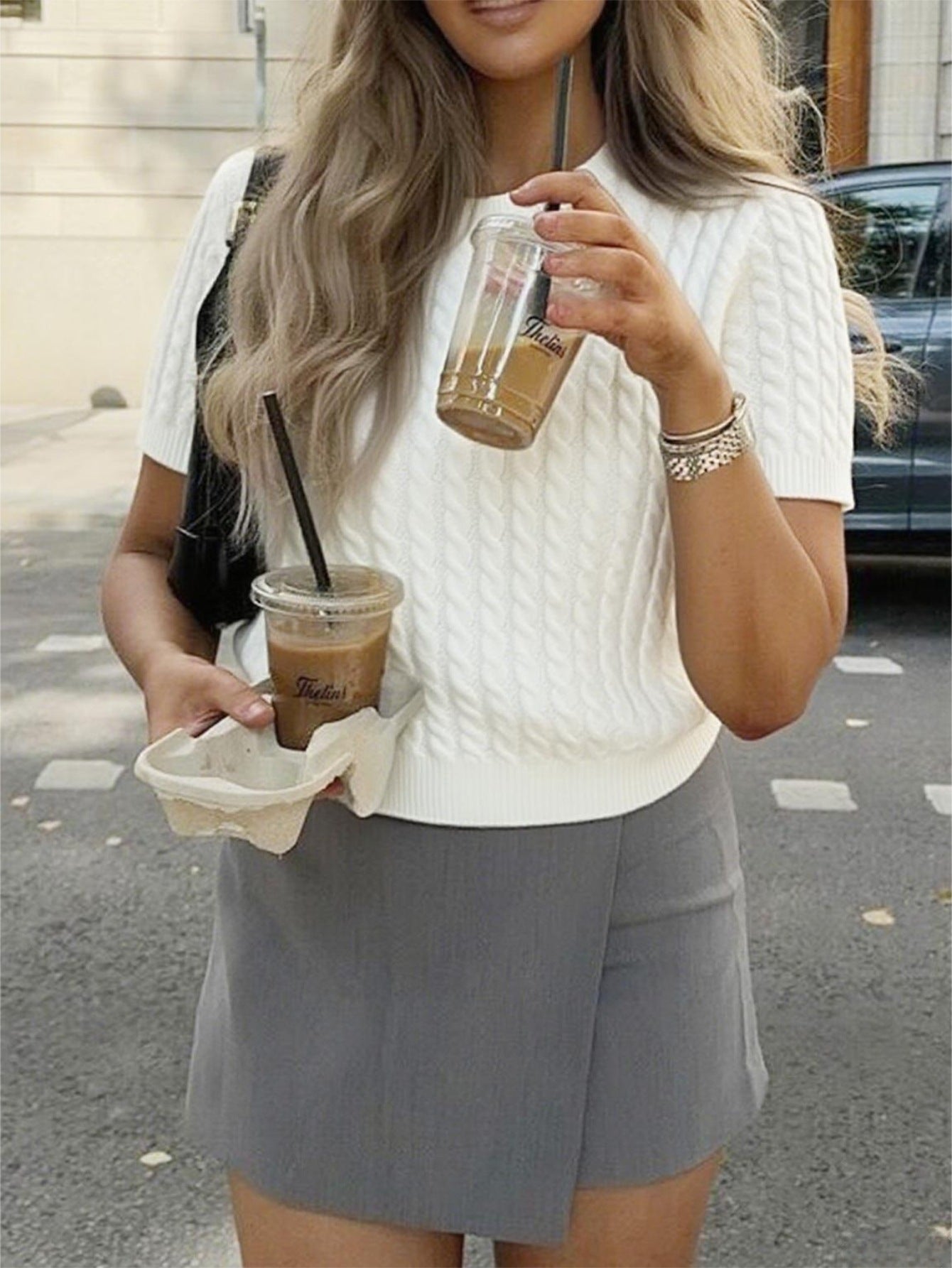 Women's Leisure Vacation Fashion Sleeve T-shirt Sweaters