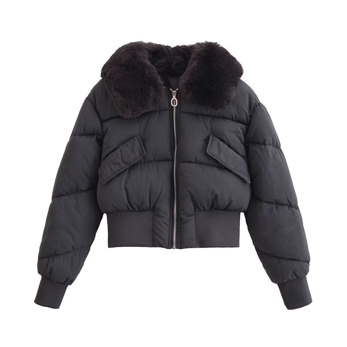 Women's Personalized Detachable Fur Collar Cotton Coats
