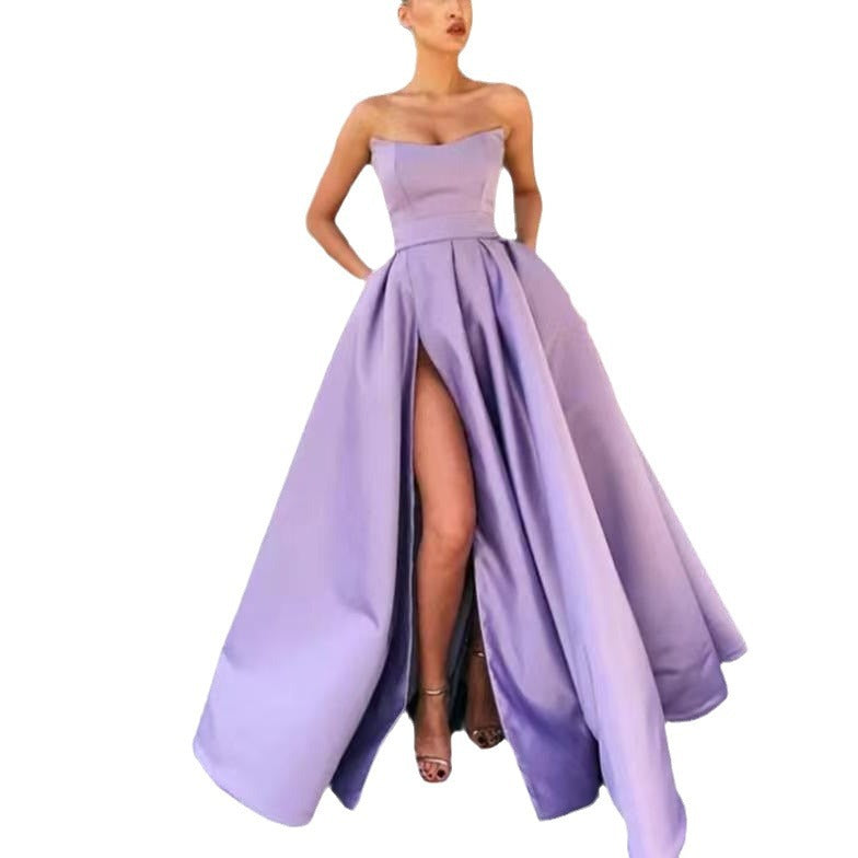 Dress Performance Sexy Tube Split Long Wedding Dresses