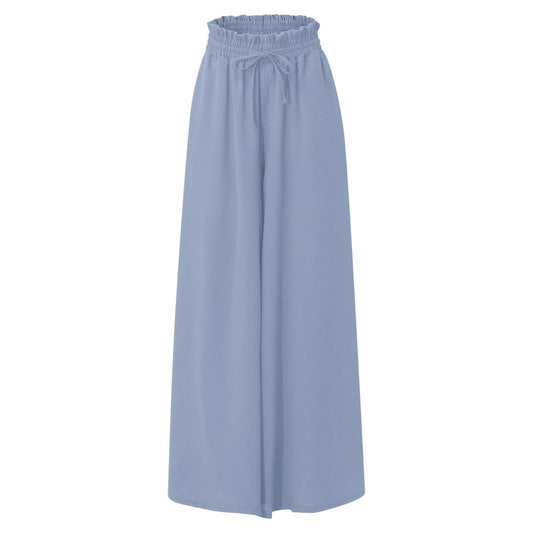 Women's Waistband Wide Leg High Waist Long Pants