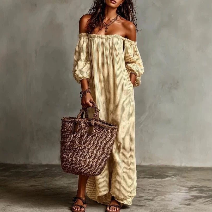 Classic Women's Summer Striped Elegant Casual Dress