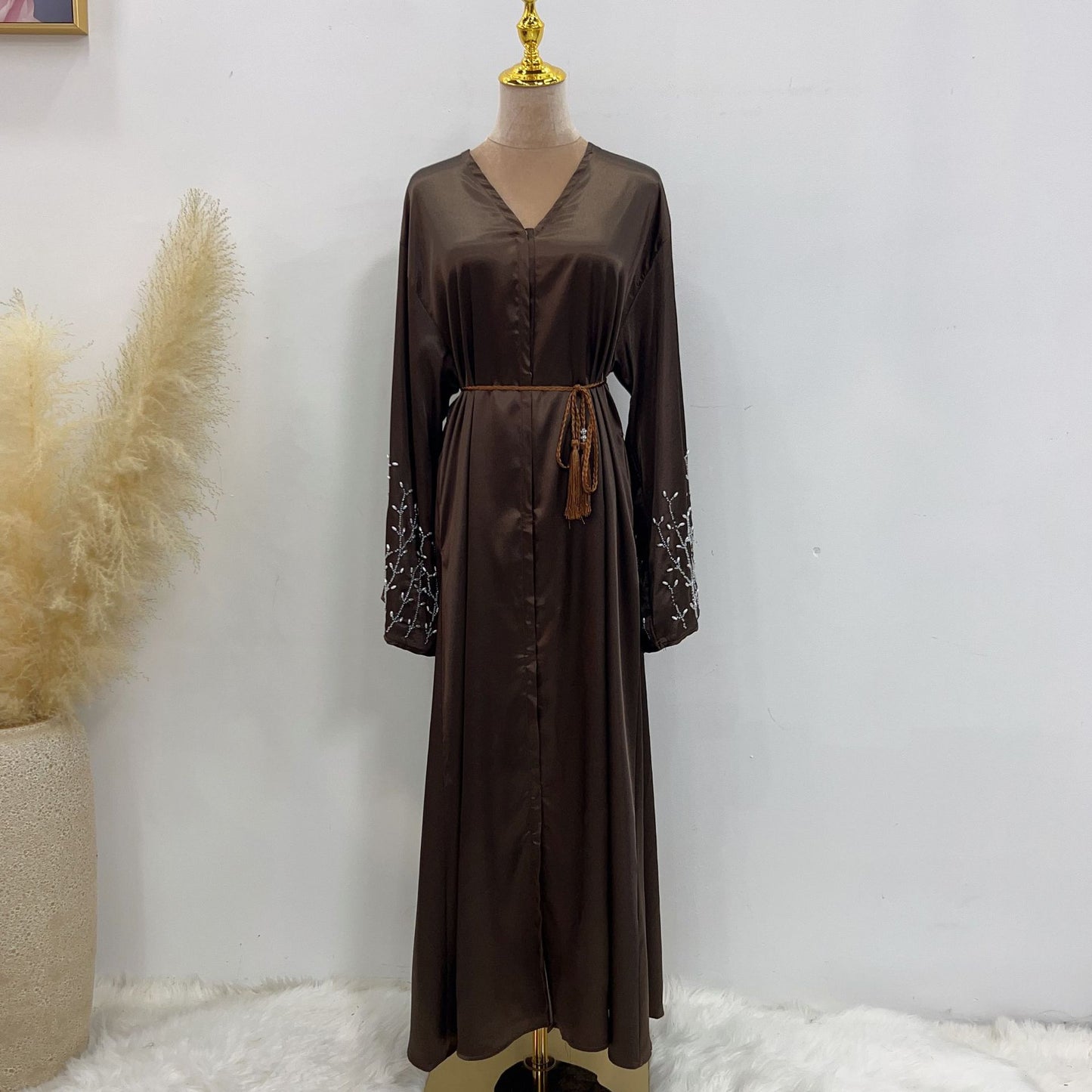 Party Daily Solid Color Handmade Beading Dresses