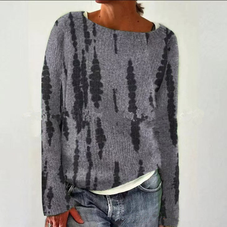Women's Round Neck Multicolor Loose Fashion Pullover Sweater