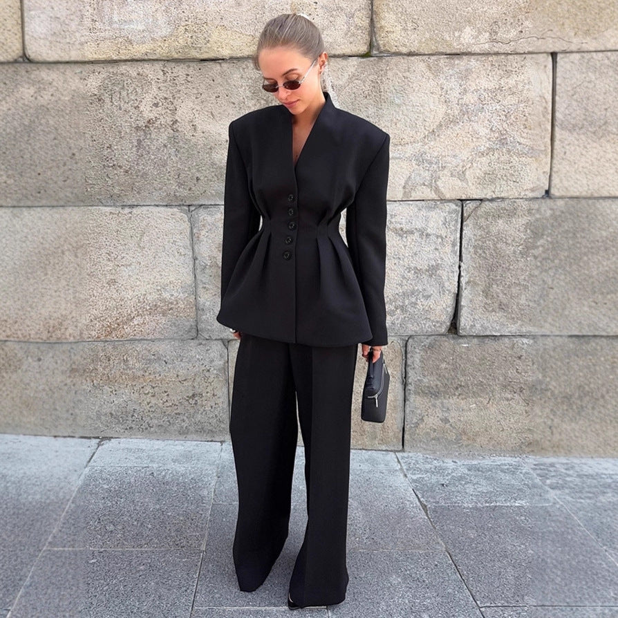 Women's Commuter Black Set Autumn Fashion Workplace Suits