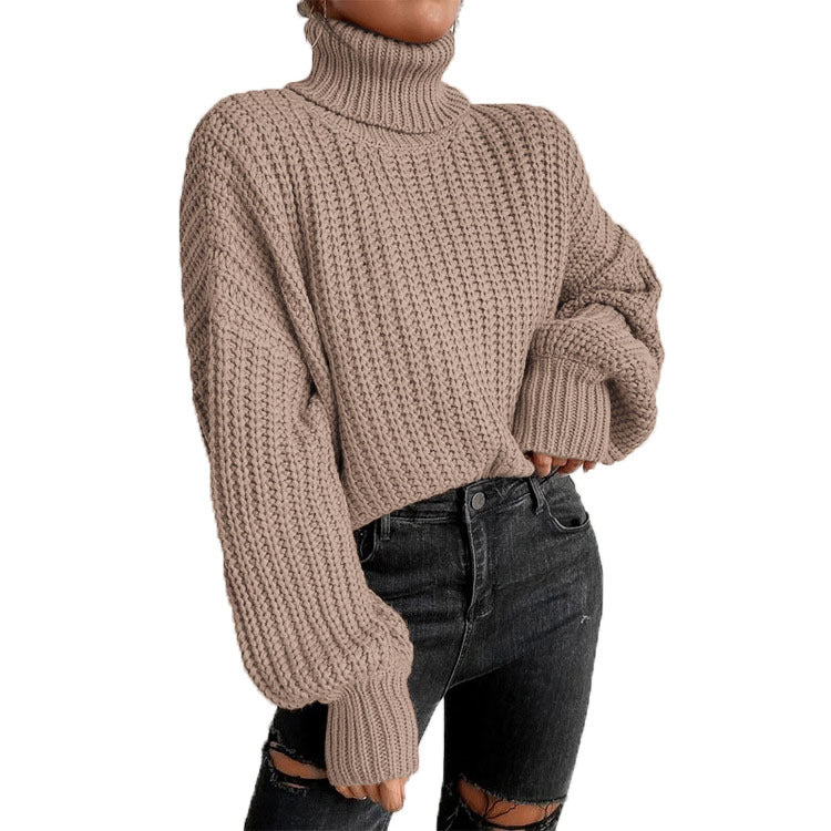 Women's Fashion Knitted Loose Pullover Turtleneck Sweaters