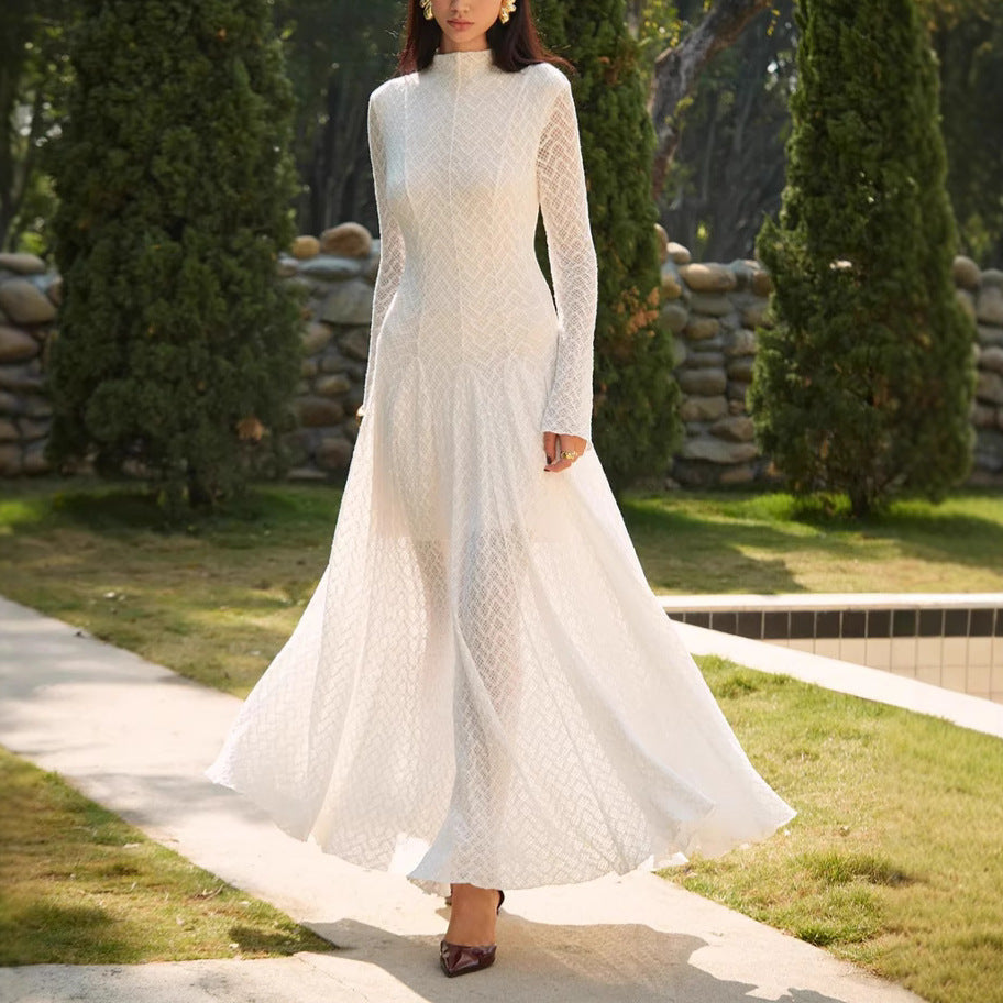 Women's Summer Niche Design Sense Beautiful Lace Slim Dresses