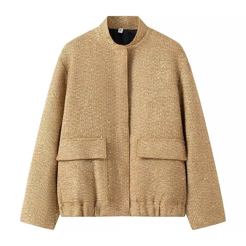 Women's French Style Fashion Loose Slimming Sequined Coats