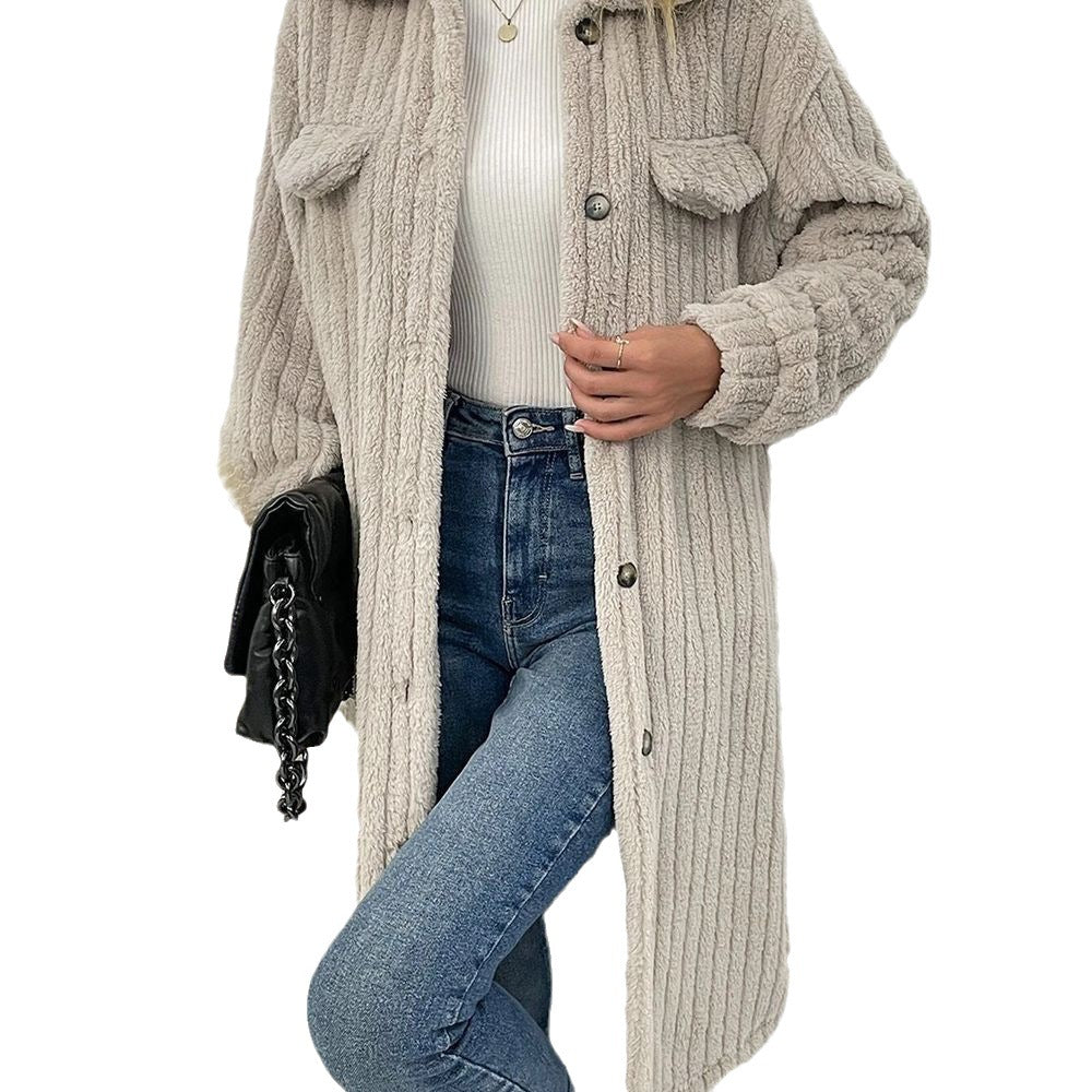 Women's Creative Charming Fur Lapel Plush Coats