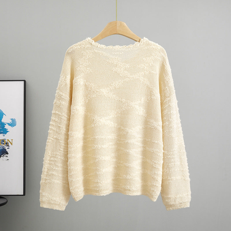 Style Pullover Knitted Loose-fitting Outerwear Female Tops