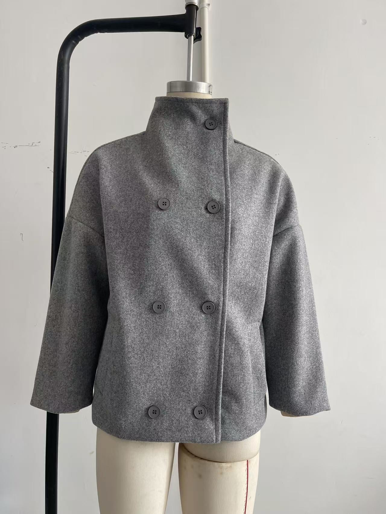 Women's Solid Color Commute Versatile Stand Collar Coats