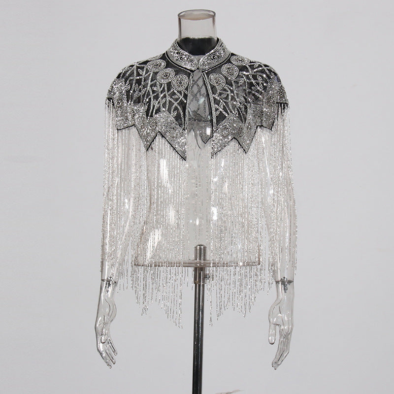 Women's Style High-grade Waistcoat Niche Beaded Tassel Coats