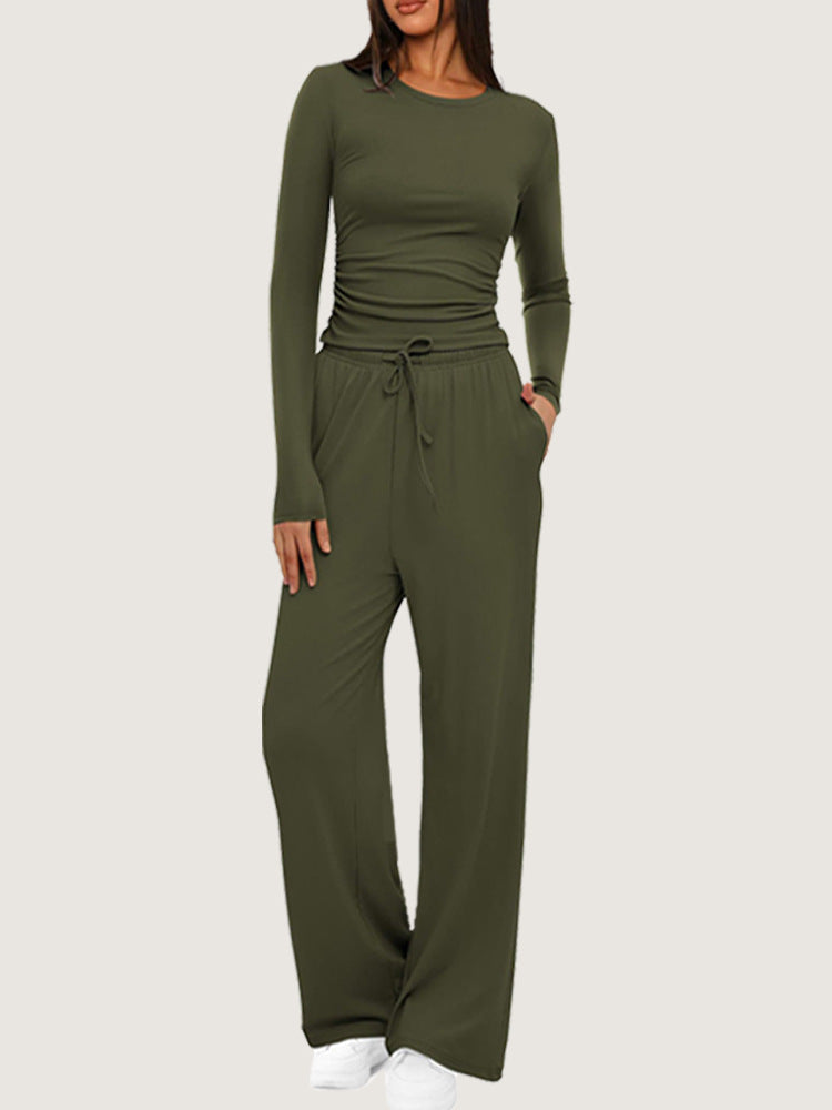 Fashion Women's Asymmetric Design Long-sleeved Sportswear Fashion Casual Suit