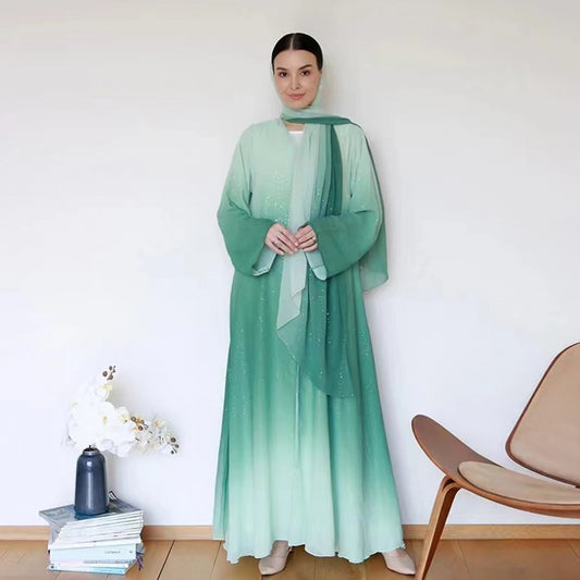 Gradient Ribbon Bandana Daily Party Robe Dresses