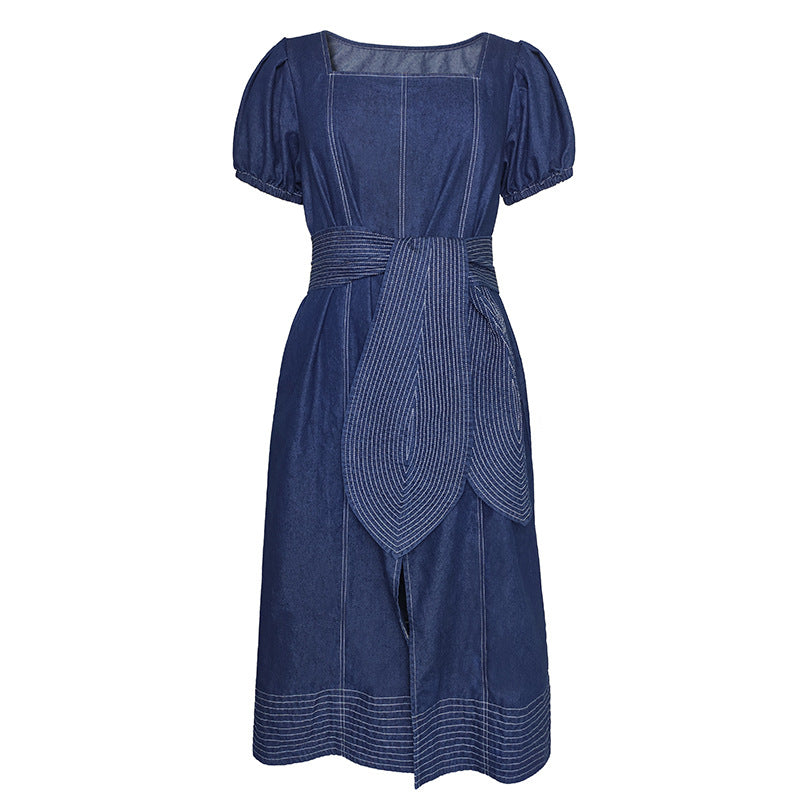 Difficulty Fashion Denim Bandage Tassel Patchwork Skirts
