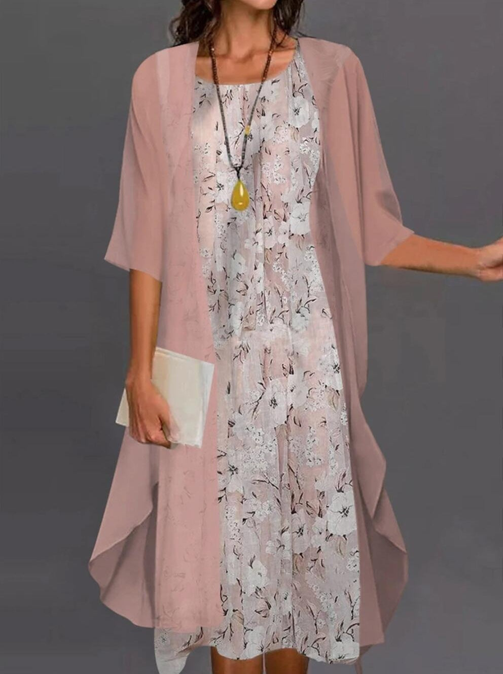 Innovative Fashion Elegant Chiffon Two-piece Set Dress