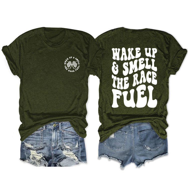 Duplex Printing Round Neck Sleeve Loose Shorts