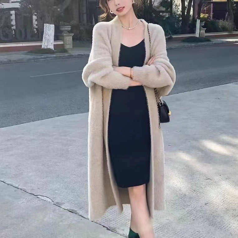 Women's Imitation Mink White Loose Plush Fluffy Women's Sweater