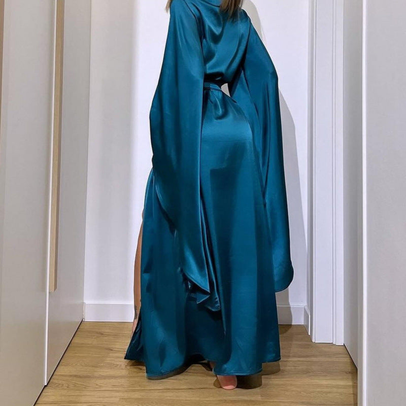 Women's Comfort Casual Elegant Home Nightgown Split Dresses