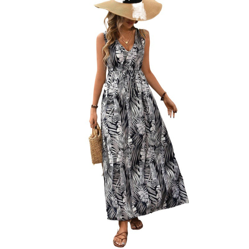 Women's Summer Hot Tropical Printing Strap Stitching Clothing