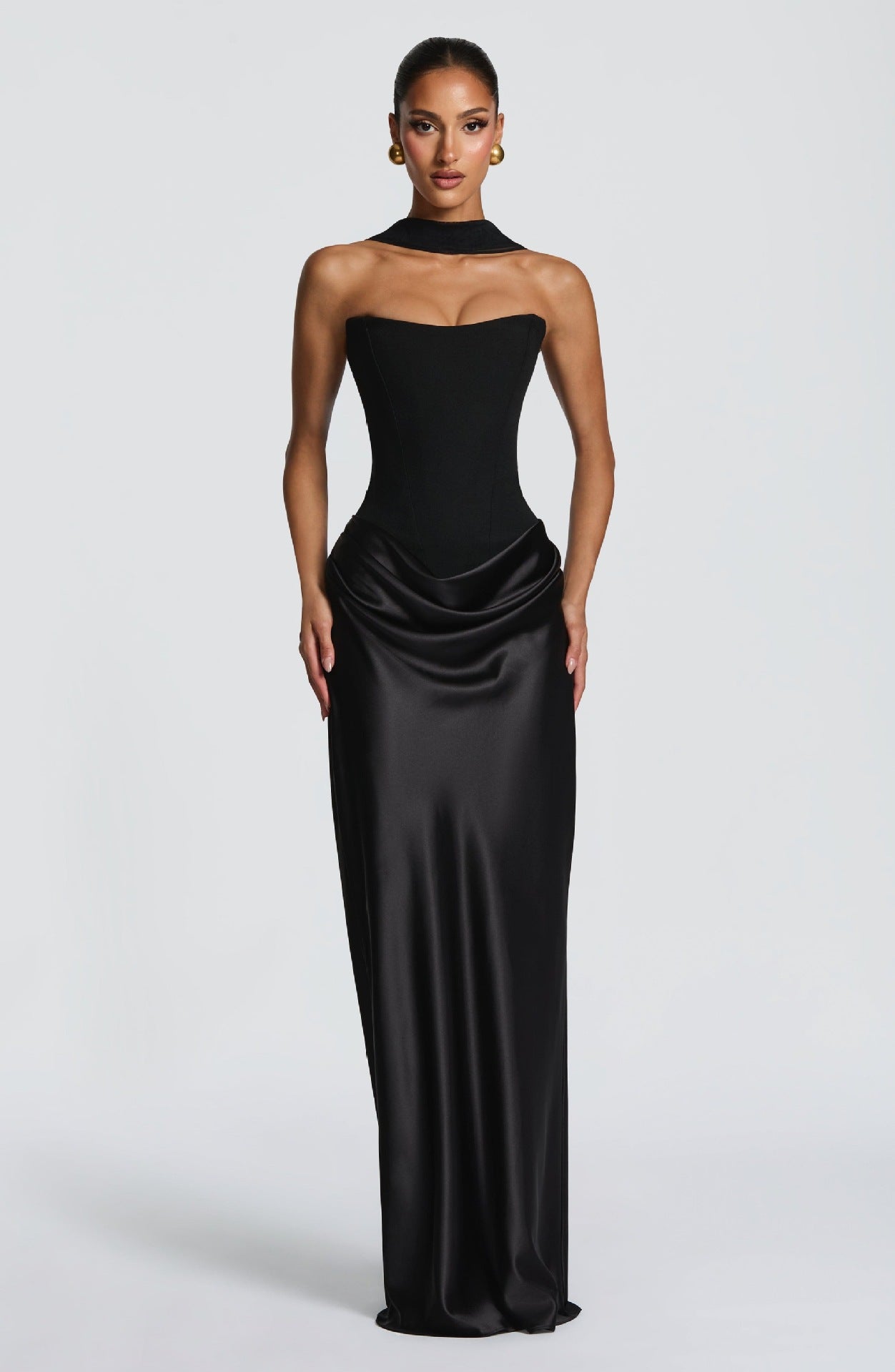 Women's Elegant Solid Color Sleeveless Slim Ribbon Stitching Hip Dress
