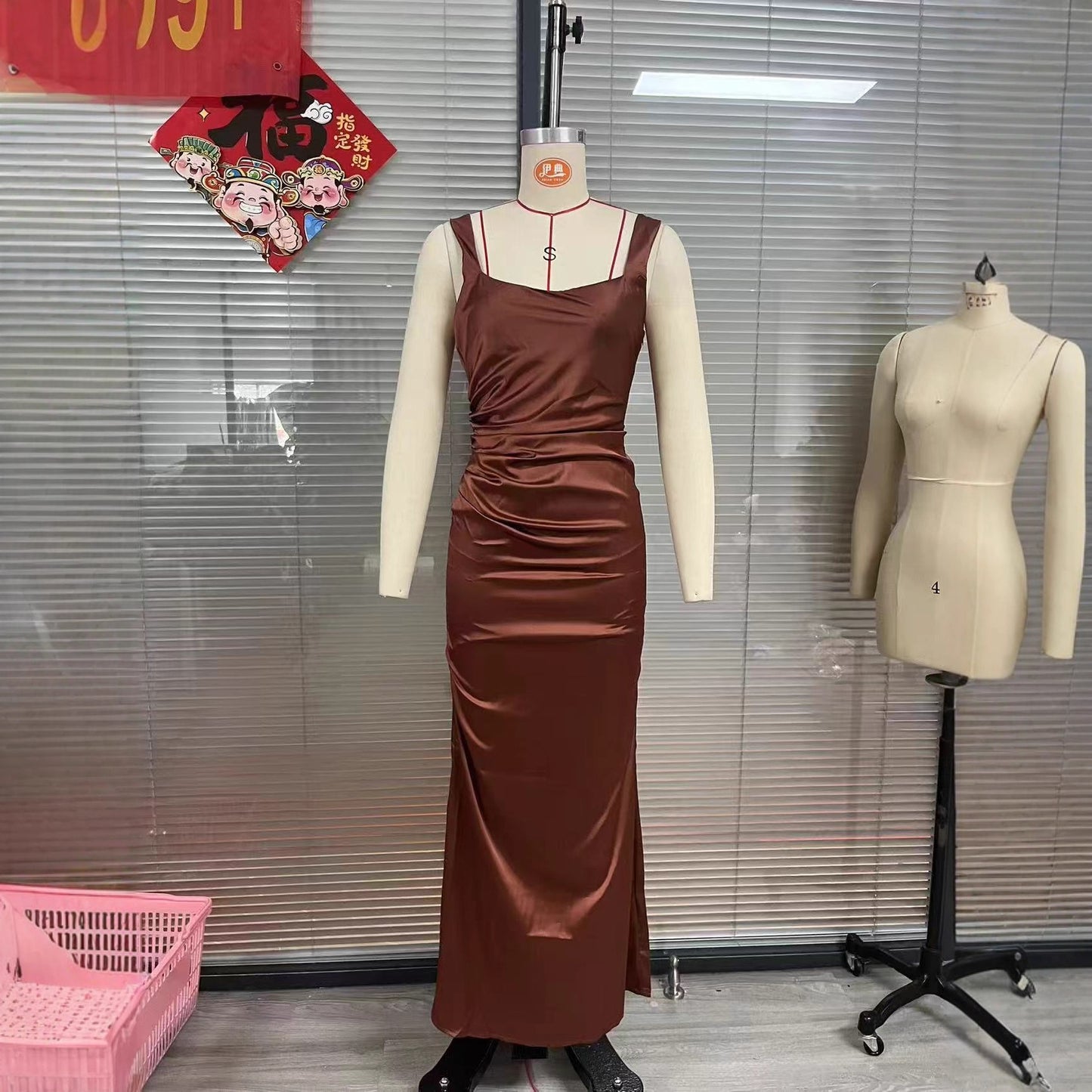 Women's Sexy Sleeveless Sling Solid Color Slim Dresses