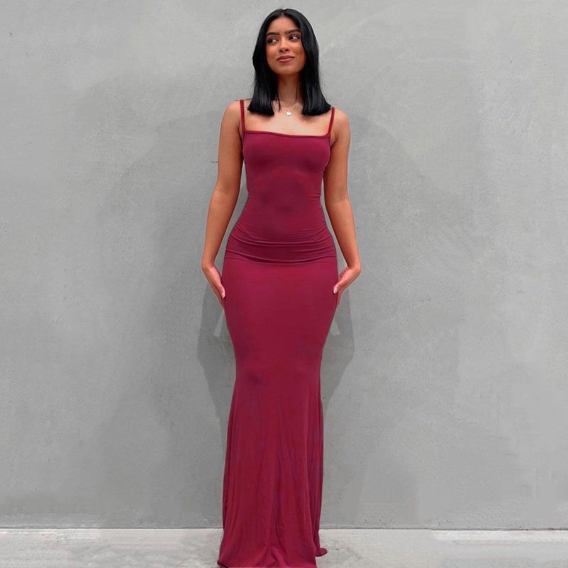 Women's Casual Slim Strap Home Long Dress