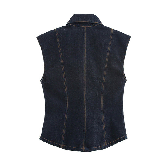 Women's Comfortable Winter Casual Sleeveless Denim Suits