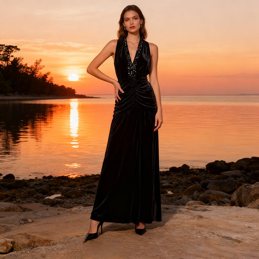 Women's Backless Slimming Irregular Sleeveless Sexy Dress Dresses