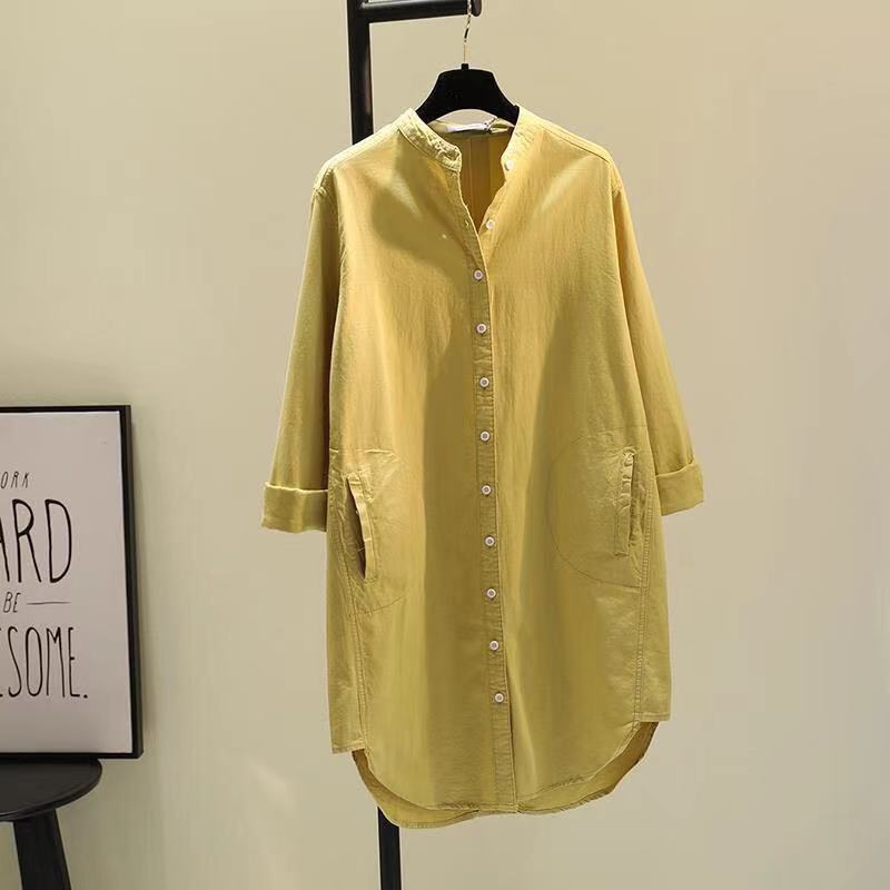 Women's Long-sleeved Korean Style Loose Design Bandage Blouses