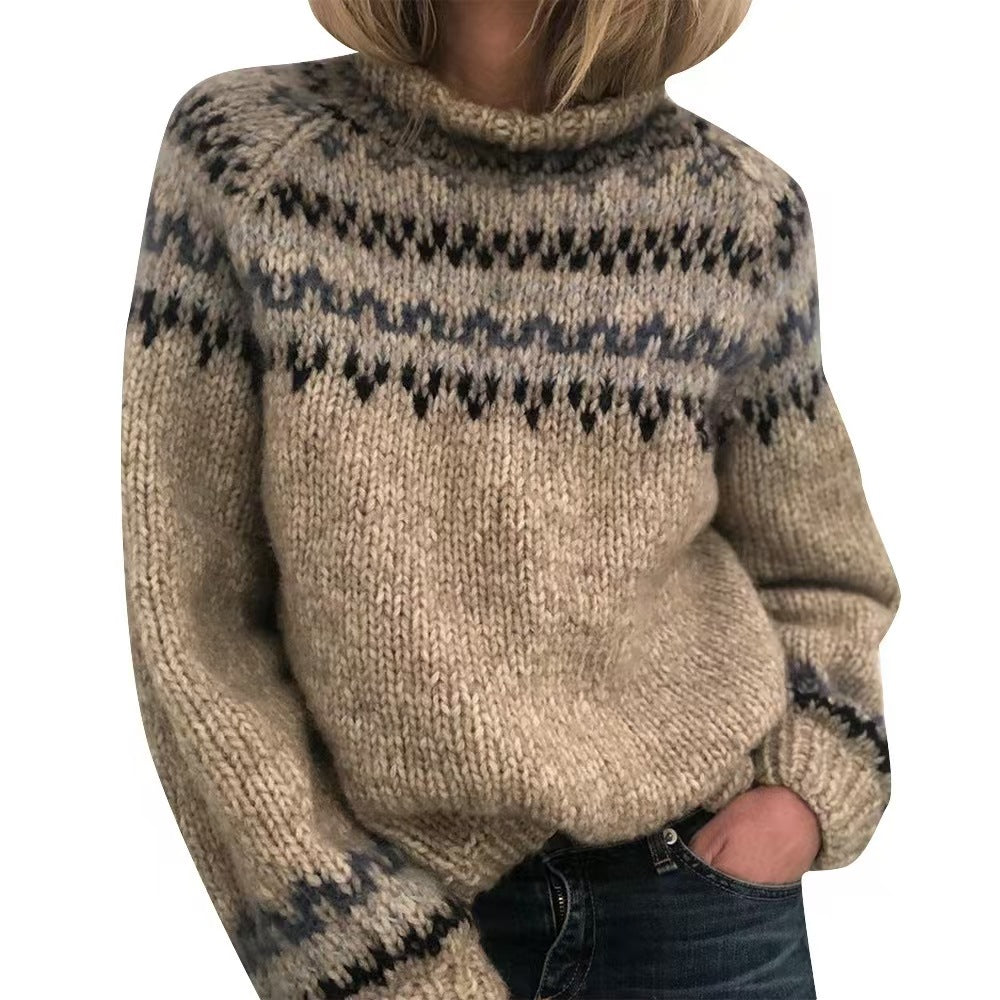 Women's Turtleneck Loose Multicolor Fashion Pullover Sweaters