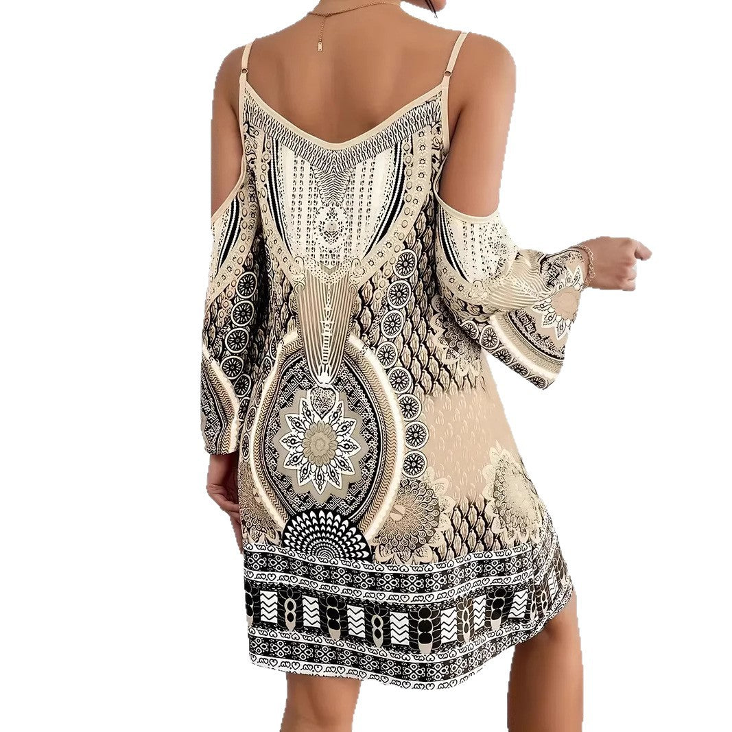 Summer Vacation Retro Half Sleeve Floral Dress