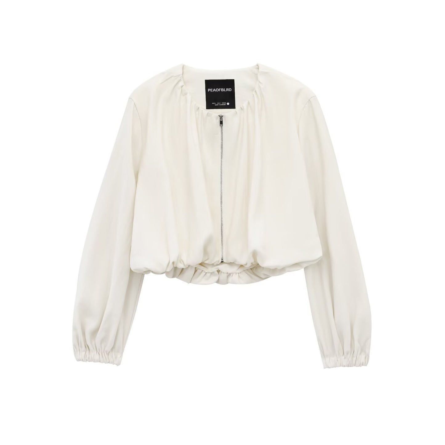 Women's Spring Solid Color Bud Crew Neck Coats