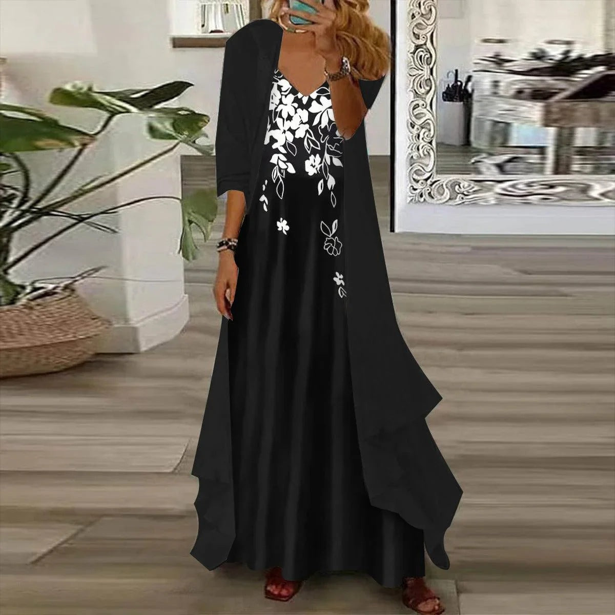 Women's Commute Style Dignified Goddess Idle Digital Dresses