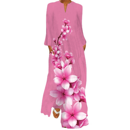 Women's Classy Printed Long-sleeved Dress Small Dresses