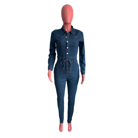 Sexy Fashion Long Sleeve High Elastic Jumpsuits