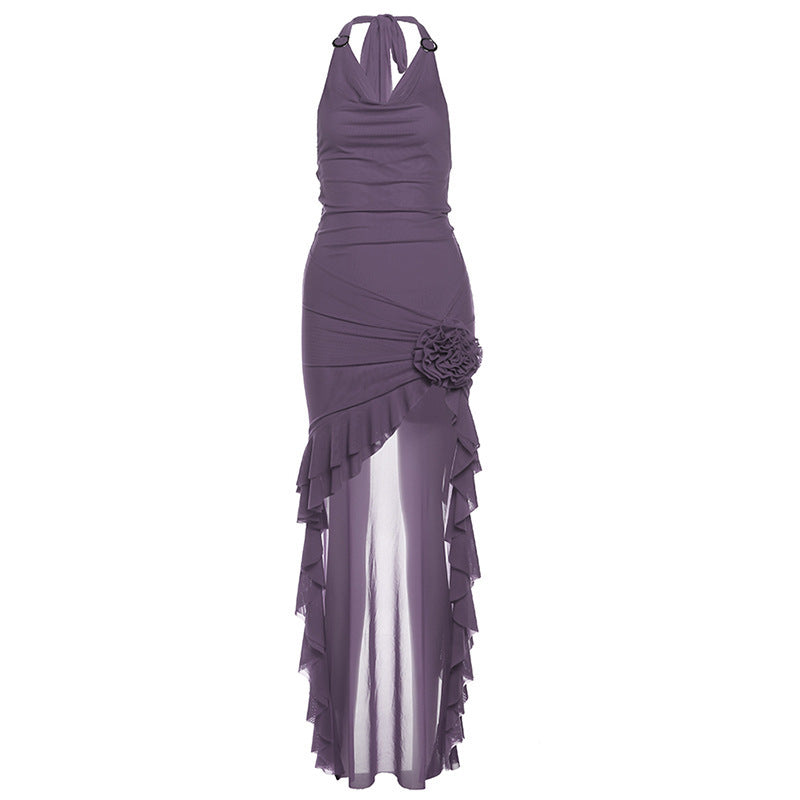 Women's Color Sexy Hot Halter Slim Fit Dresses