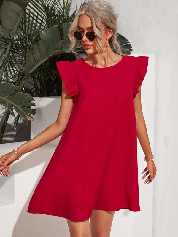 Women's Summer Fresh Sweet Slimming Solid Color Dress
