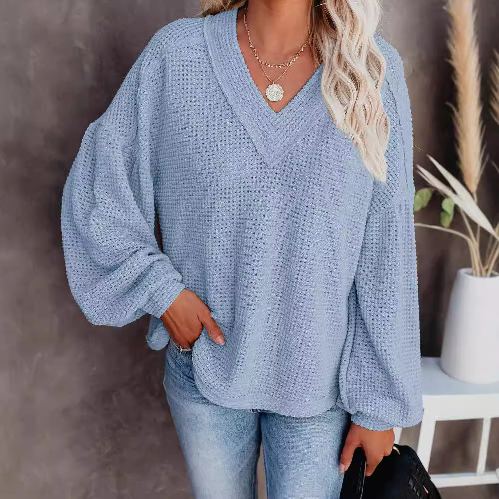 Women's Fashion Wear Loose Bishop Sleeves Sweaters