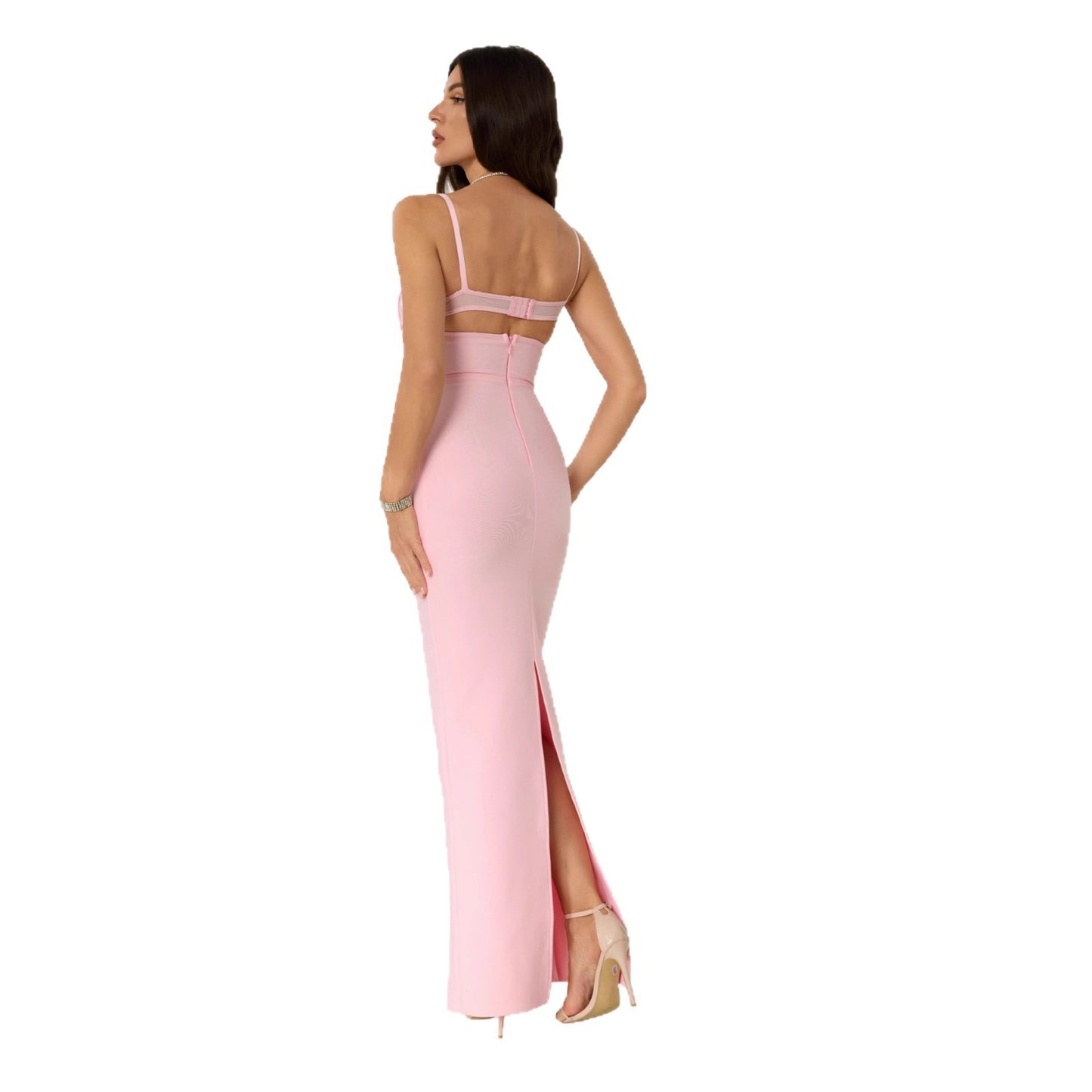 Women's Sling Sheath Slim Fit Long Black Dress