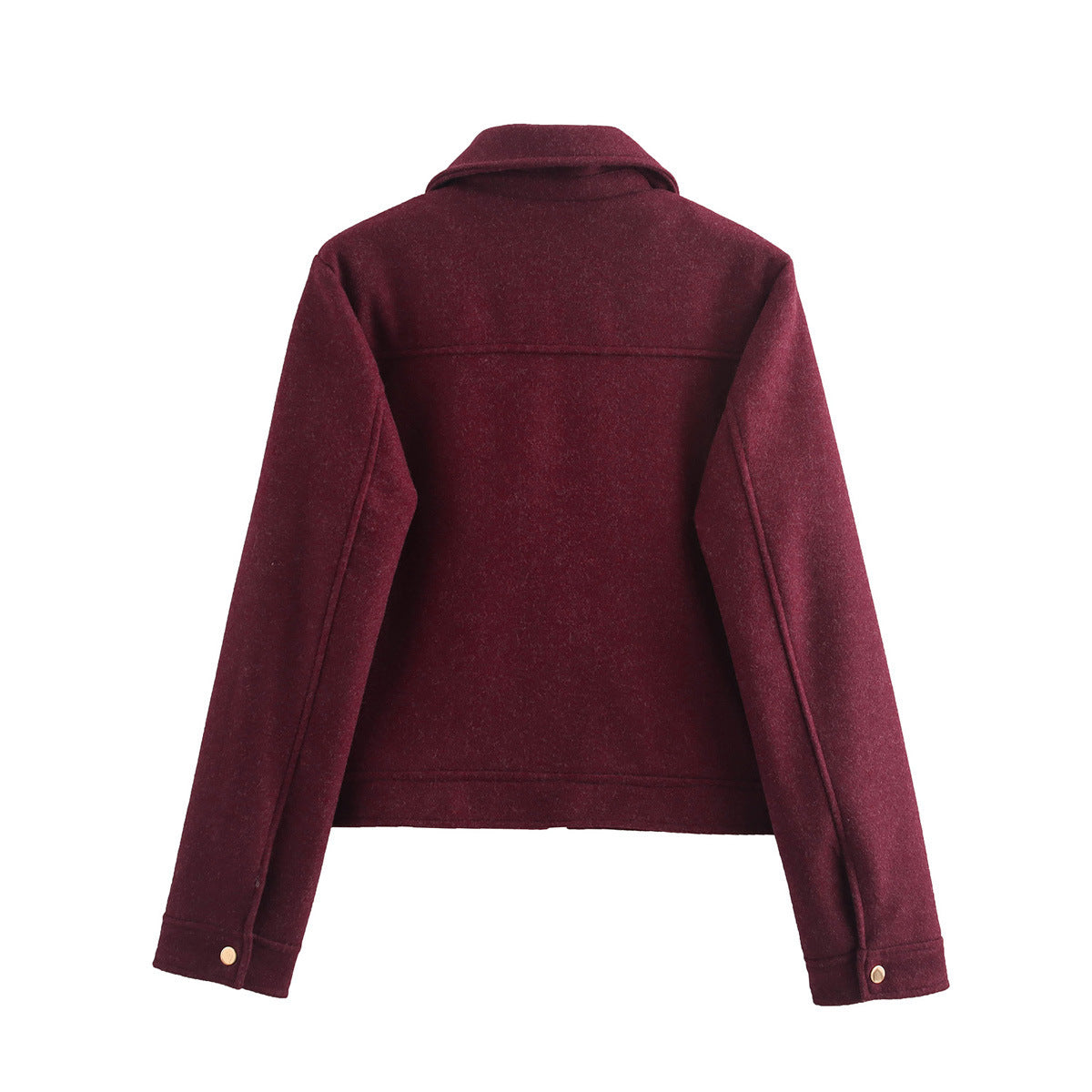 Women's Autumn Fashion Soft Woolen Pocket Zipper Coats