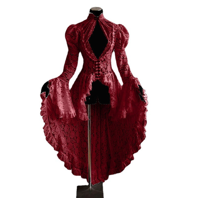 Women's Collar Dress Bell Sleeve Slim Fit Dresses
